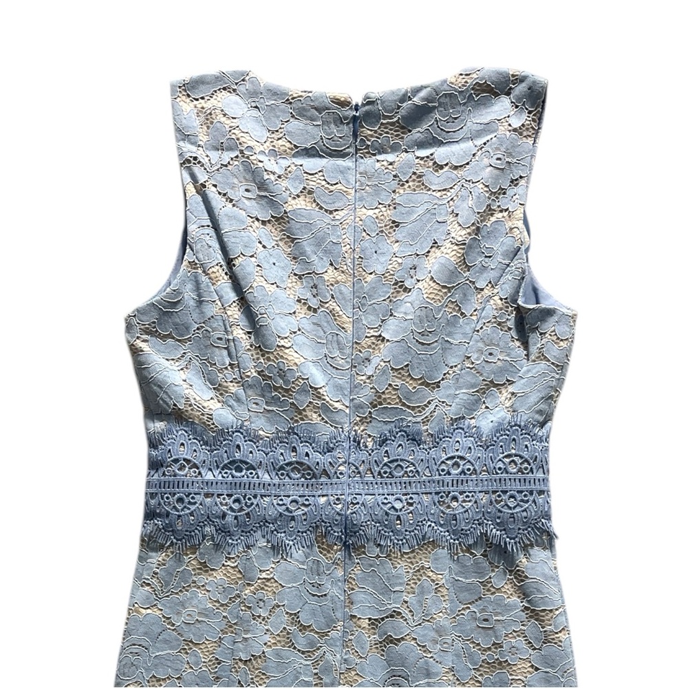 Vince Camuto Lace Mini Dress in Blue and Cream - Picture 6 of 9
